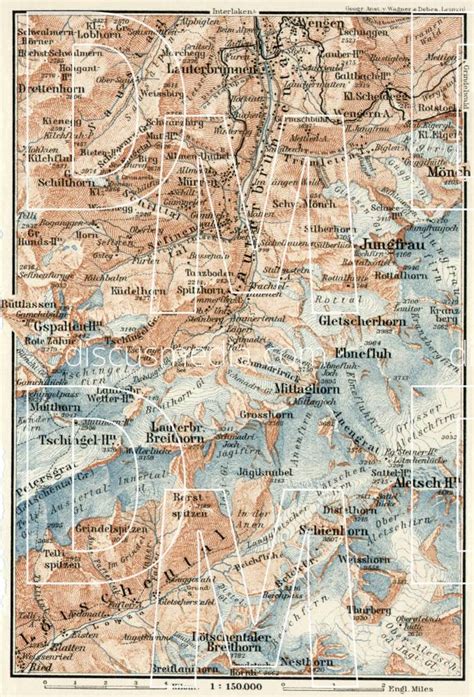 Old Map Of Upper Lauterbrunnen Valley In 1909 Buy Vintage Map Replica