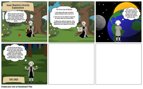 Isaac Newtons Gravity Explanation Storyboard By 6e1bc3c4