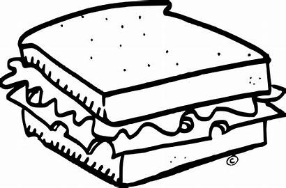 Sandwich Clipart Cheese Coloring Grilled Pages Drawing
