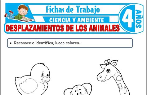 Desplazamientos De Los Animales Para Niños De Cuatro Años Fichas