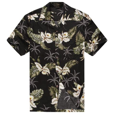 Men S Hawaiian Shirt Aloha Shirt Xl Hibiscus Black Walmart