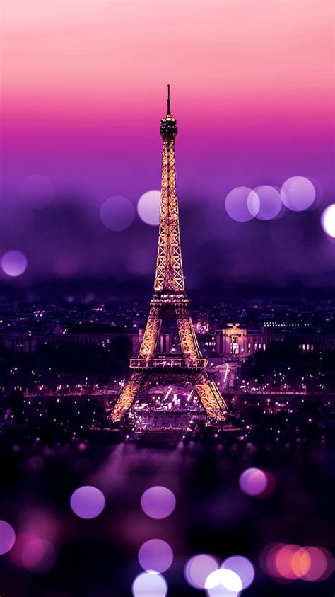 720p Free Download Sparkling Paris Bokeh Eiffel Tower Purple Hd
