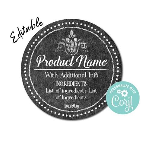 Simple And Elegant Editable Round Chalkboard Labels Personalize