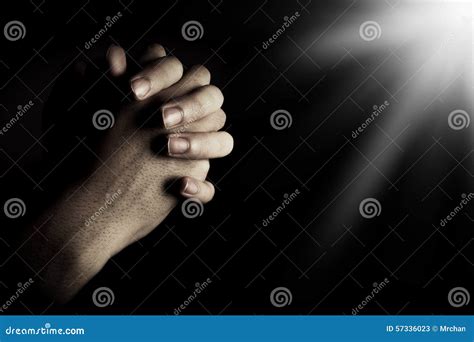 Praying Hand Stock Image Image Of Glow Light Father 57336023