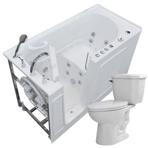 Their width ranges from 25 to 60 inches (30 to 32 inches is the most common width size) and they typically have a height of around 40 inches. Universal Tubs Nova Heated 60 in. Walk-In Whirlpool and ...