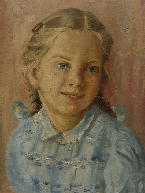 Antiques Atlas C Ramsay Oil Painting Portrait Of Lucy Dated 1952
