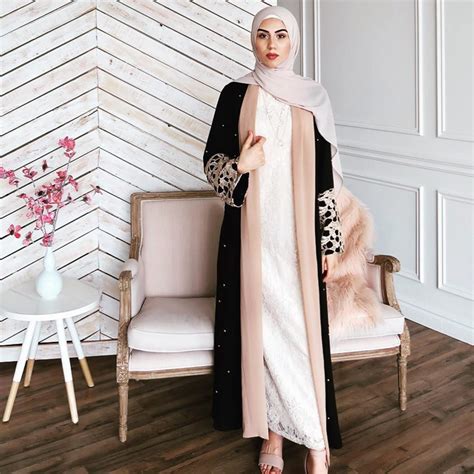 abayas for women muslim dress kaftan ramadan dubai hijab fashion beaded open abaya cardigan robe
