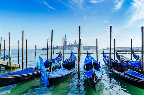 Gondolas On Grand Canal In Venice Stock Image Image Of Italian