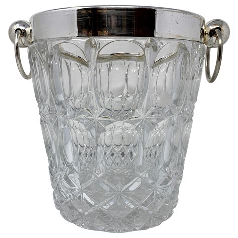 Jacques Adnet Style Leather And Glass Champagne Bucket At 1stdibs