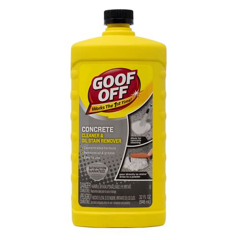 Goof Off Concrete Cleaner And Oil Stain Remover 32 Oz Bottle