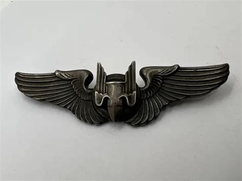 Vintage Wwii Us Army Air Force Aerial Gunner Sterling Silver Wings 3