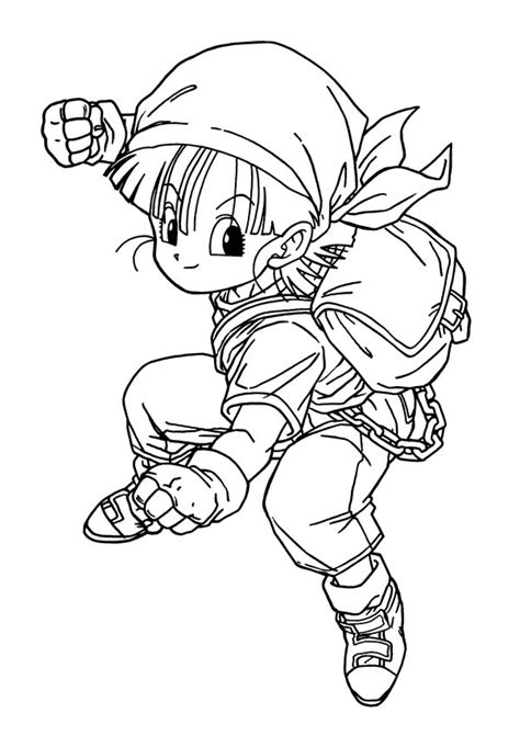 Young Bulma In Dragon Ball Z Coloring Page Kids Play Color