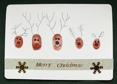 Fingerprint Christmas Card Ideas Emma And 3 Saves