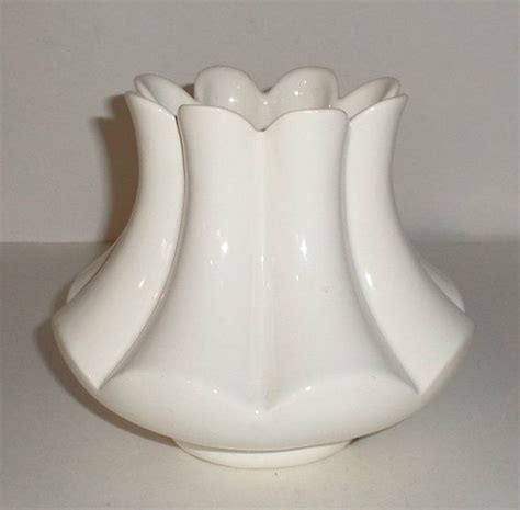 Vintage White Vase Decorative Vase Fluted Vase White Decor