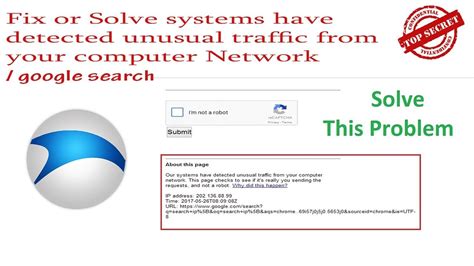 Fix Or Slove Systems Have Detected Unusual Traffic From Your Computer