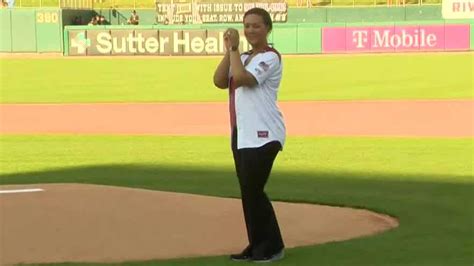 Kcra 3s Brandi Cummings Throws Out The First Pitch At Sacramento River