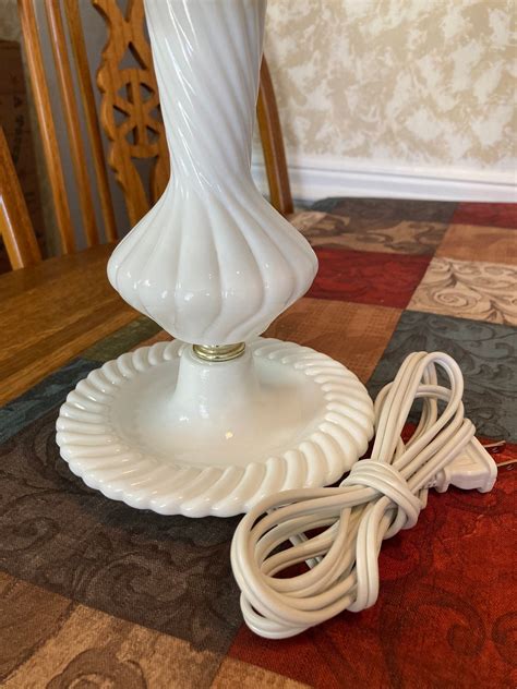 Vintage Milk Glass Hobnail Boudoir Table Lamps C S Etsy