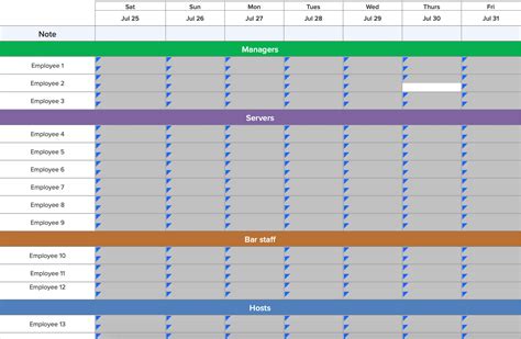 Free Staff Scheduling Spreadsheet for Restaurants, Bars and Hotels | Beambox