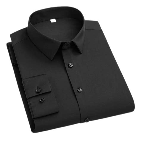 black stealth combat formal slim fit dress shirt