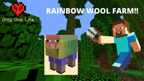 Rainbow Wool Farm Minecraft Hardcore Survival Youtube