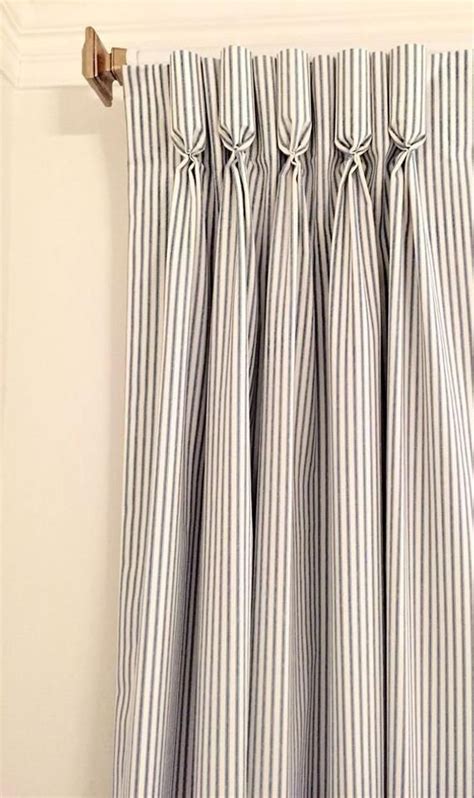 Ticking Striped Curtains And Roman Blackout Blinds In Natural Etsy