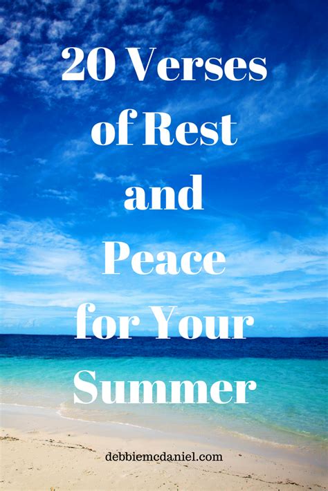 20 Verses Of Rest And Peace For Your Summer Debbie Mcdaniel