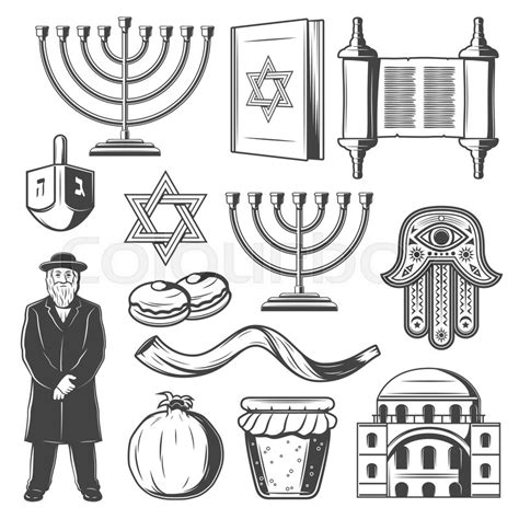 Judaism Religious Symbols Vector Stock Vector Colourbox