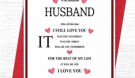 Husband valentine card Valentines love card for husband | Etsy