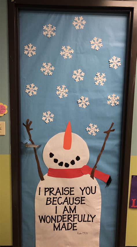 Winter Preschool Door Snowman Door I Praise You Snowman Class Door
