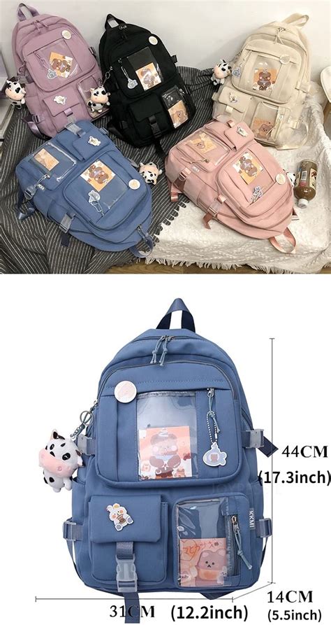 Buy Kawaii Backpack With Pins Kawaii School Backpack Cute Aesthetic