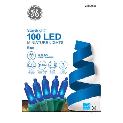 90834 Ge Staybright Led Miniature Lights 100ct Blue Ge Holiday