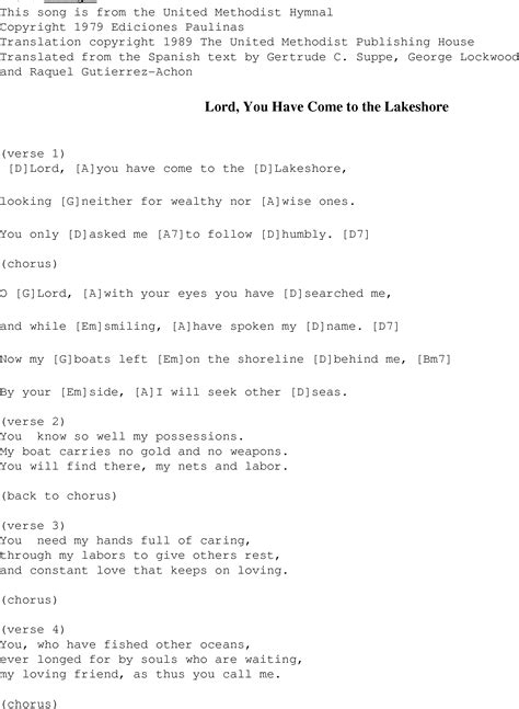 Lord You Have Come To The Lakeshore Christian Gospel Song Lyrics And