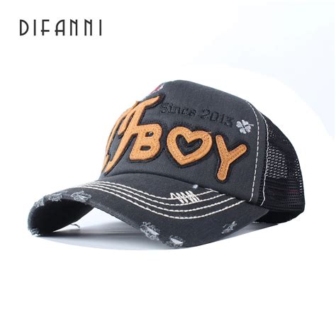 Difanni New Spring Fashion Mesh Caps Casual Cotton Letter Baseball Cap