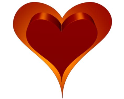 Heart D Double Red Orange Outside Heart Transparent Free Images At