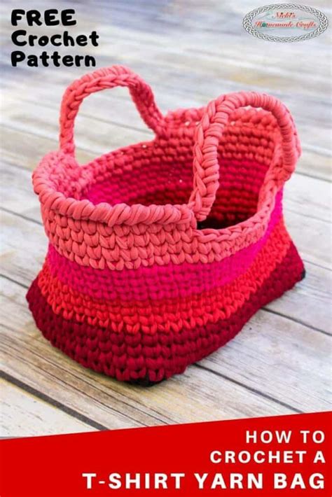 Yarn Bag Crochet Pattern With T Shirt Yarn Nickis Homemade Crafts
