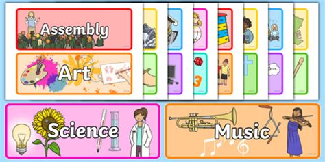 👉 Downloadable Subject Labels Printable Classroom Signs