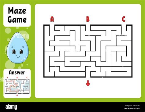 Rectangle Maze Game For Kids Three Entrances One Exit Puzzle For