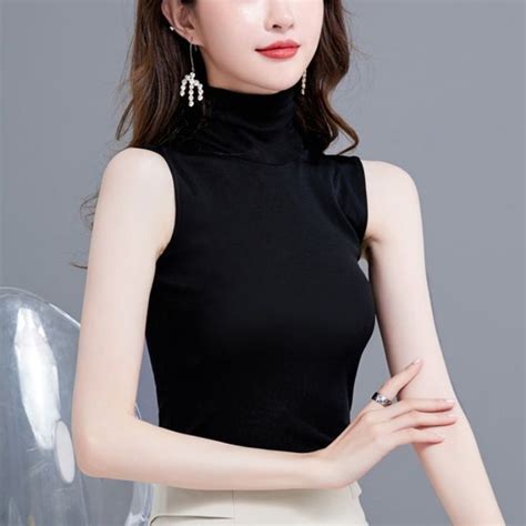 Meizy Sleeveless Turtleneck Top Yesstyle