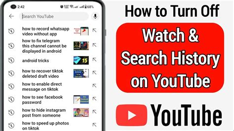 How To Turn Off Watch And Search Historyon Youtube 2023 Turn Off