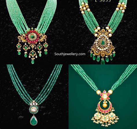 Emerald Beads Necklace Designs Indian Jewellery Designs