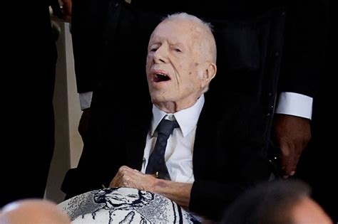 Jimmy Carter Makes Rare Public Appearance At His Wifes Memorial