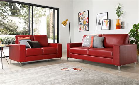 Baltimore Red Leather 32 Seater Sofa Set Furniture Choice