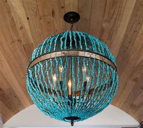 Turquoise Orb Beaded Chandelier Currey And Co Alberto Orb Chandelier