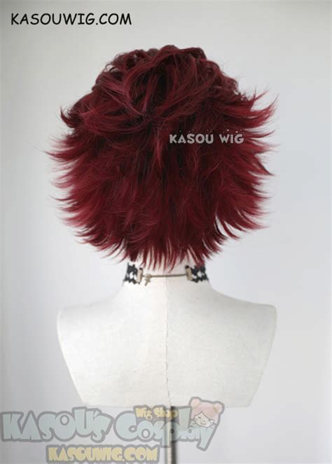 Kasou Wig Kimetsu No Yaiba Tanjiro Kamado Short Slicked Back