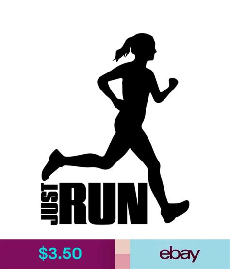 Runner Decal Just Run Running Girl Jogger Fitness Window Bumper Sticker