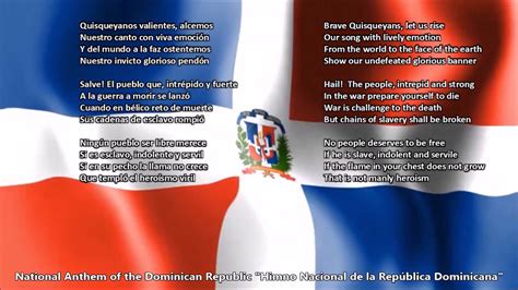 Dominican Republic National Anthem With Music Vocal And Lyrics Spanish