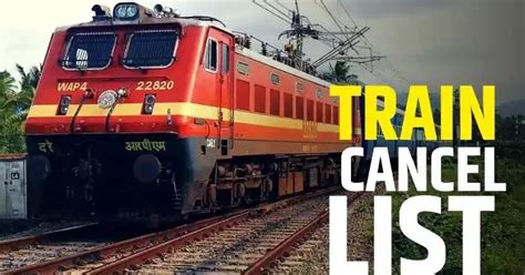 Irctc Canceled Train List Today Indian Railways Canceled Trains