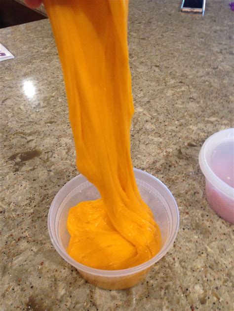 Orange Fluffy Slime Ingredients Baking Soda Mixed With Water Regular
