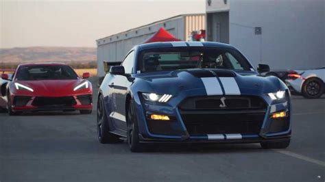 Corvette C8 And Shelby Gt500 Track Pack Duel In Half Mile Race