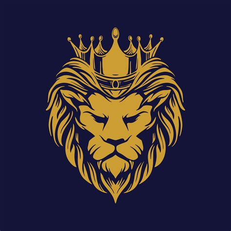 Gold Lion Head With Crown 1936125 Vector Art At Vecteezy